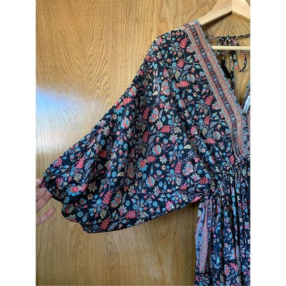 Karma Highway Floral Boho Mini Dress Black Multi OS - Picture 7 of 12